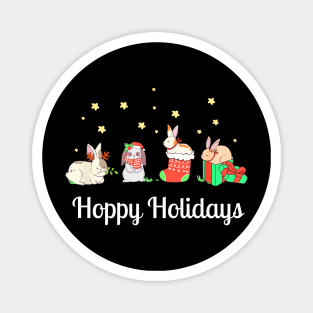 Hoppy Holidays Christmas Bunny Bunnies Magnet